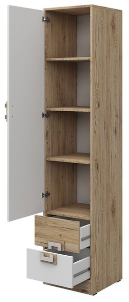 Dulap cu rafturi Niles NI05 (stejar deschis + alb). 1058373