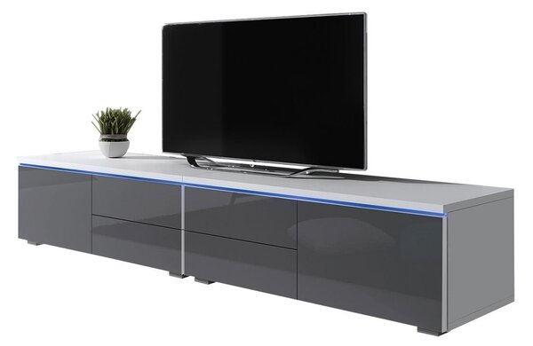 Masă TV Coral XI Double (Alb + Alb lucios). 1058398