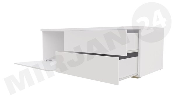 Masă TV Coral XI Double (Alb + Alb lucios). 1058398