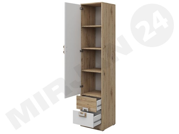 Dulap cu rafturi Niles NI05 (stejar deschis + alb). 1058373