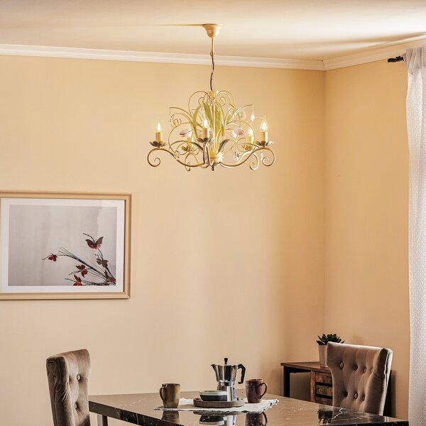 Luminex Candelabru Luce, cu 5 becuri, reglabil, Camera de zi / sufragerie, Metal, Florentin