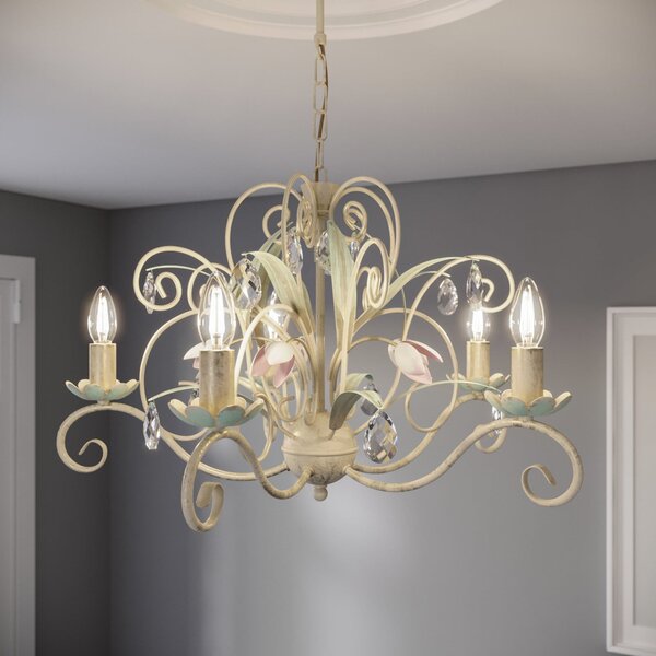 Luminex Candelabru Luce, cu 5 becuri, reglabil, Camera de zi / sufragerie, Metal, Florentin