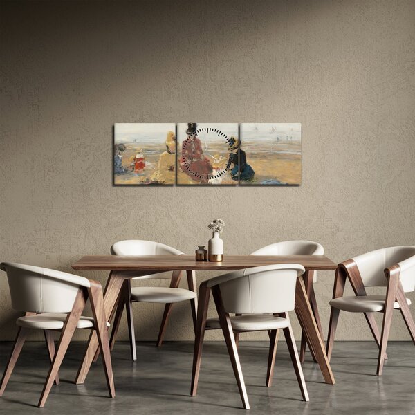 Tablou - Eugène Boudin, On the Beach, Trouville, reproducere (cu ceas) (90x30 cm)