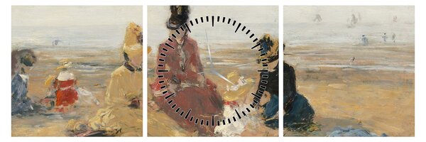 Tablou - Eugène Boudin, On the Beach, Trouville, reproducere (cu ceas) (90x30 cm)