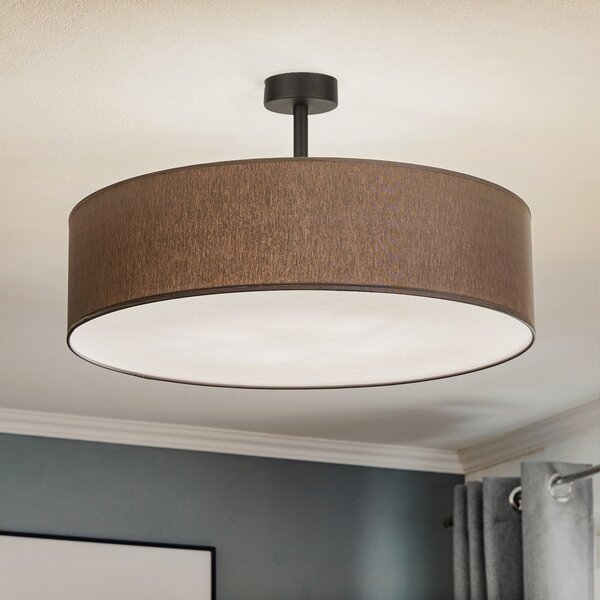 TK Lighting Plachetă Rondo cu distanță, gri Ø 60cm, reglabil, Gri, dormitor, Țesătură / Textil, Modern
