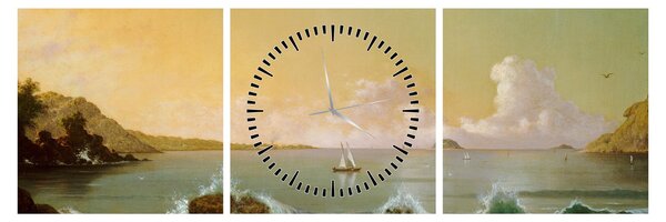 Tablou - Martin Johnson Heade, Rio de Janeiro Bay, reproducere (cu ceas) (90x30 cm)