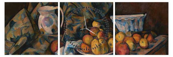 Tablou - Paul Cézanne, Still Life with Apples and Peaches, reproducere (cu ceas) (90x30 cm)