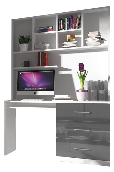 Masă PC Paralia PD03 (Alb + Gri lucios). 1058965