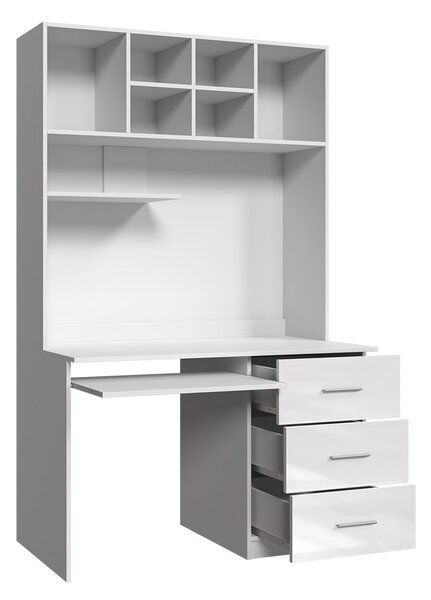 Masă PC Paralia PD03 (Alb + Gri lucios). 1058965