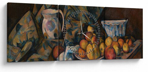 Tablou - Paul Cézanne, Still Life with Apples and Peaches, reproducere (cu ceas) (90x30 cm)
