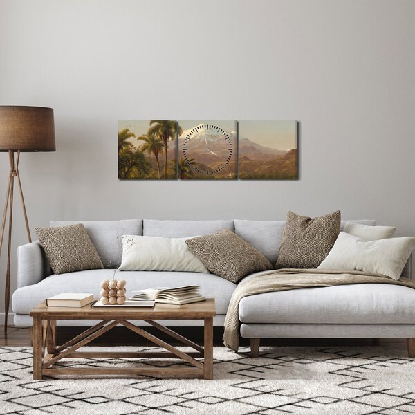 Tablou - Frederic Edwin Church, Tamaca Palms, reproducere (cu ceas) (90x30 cm)