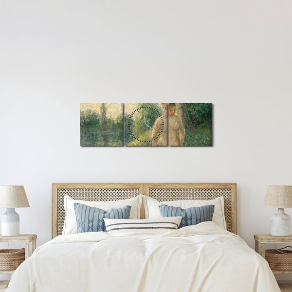 Tablou - Camille Pissarro, The Bather, reproducere (cu ceas) (90x30 cm)