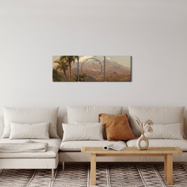 Tablou - Frederic Edwin Church, Tamaca Palms, reproducere (cu ceas) (90x30 cm)