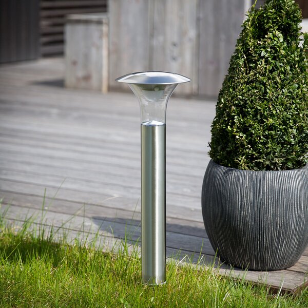Lindby Lampa solară LED cu țăruș Jolin, 66 cm, oțel inoxidabil, Metalic, Metal, Modern