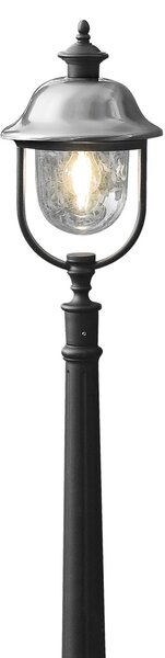 Konstsmide Bornă luminoasă Parma, negru, metal, 118 cm înălțime, E27, IP43, Negru, Oțel inoxidabil, Casă de țară / Rustic