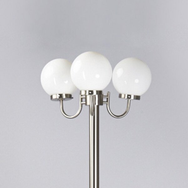 Lindby Samuel lumina de exterior, 218 cm, 3 becuri, glob, E27, IP44, reglabil, Metalic, Metal, Modern