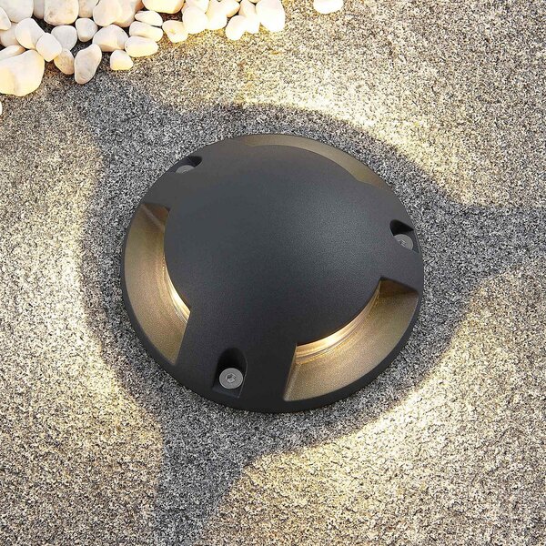 Lindby Huban lampă LED aplicare sol, trei fluxuri, Negru, Metal, Modern