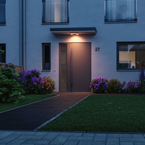 Paulmann Circula LED lumină de exterior ZigBee antracit, reglabil, Negru, Plastic, Modern