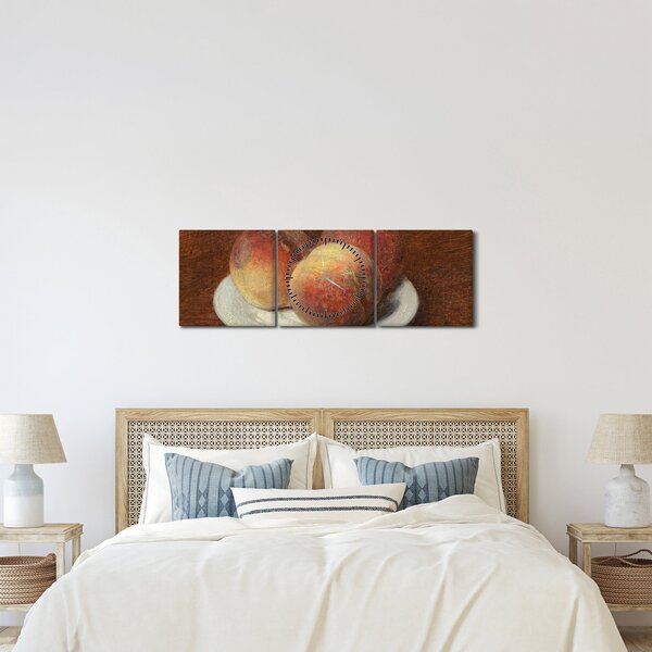 Tablou - Henri Fantin-Latour, Three Peaches on a Plate, reproducere (cu ceas) (90x30 cm)