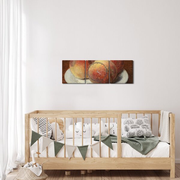 Tablou - Henri Fantin-Latour, Three Peaches on a Plate, reproducere (cu ceas) (90x30 cm)
