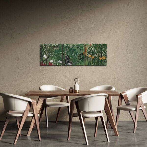 Tablou - Henri Rousseau, Tropical Forest with Monkeys, reproducere (cu ceas) (90x30 cm)