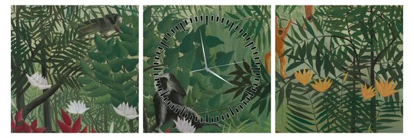 Tablou - Henri Rousseau, Tropical Forest with Monkeys, reproducere (cu ceas) (90x30 cm)