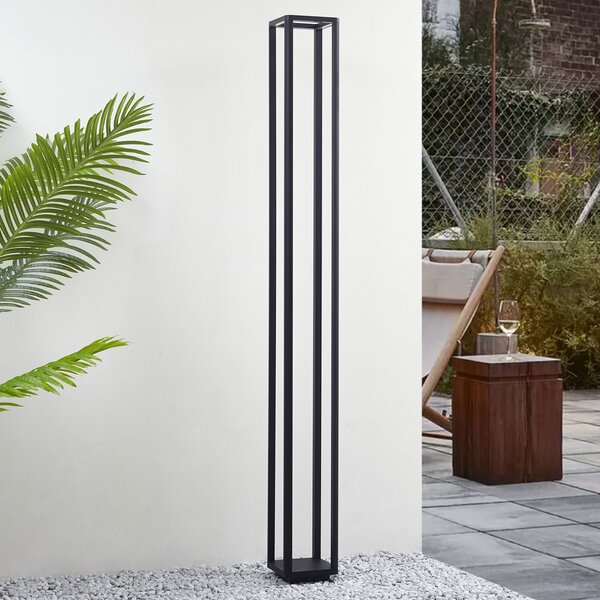Lucande LED lumină de exterior Thorvid, înălțime 180 cm, negru, Negru, Aluminiu, Modern