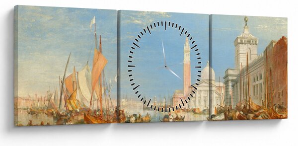 Tablou - Joseph Mallord William Turner, Venice the Dogana and San Giorgio Maggiore, reproducere (cu ceas) (90x30 cm)