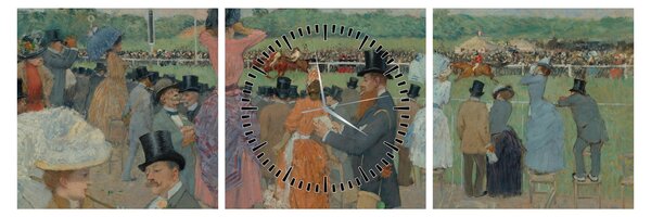 Tablou - Jean-Louis Forain, The Races at Longchamp, reproducere (cu ceas) (90x30 cm)