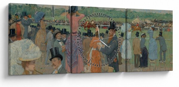 Tablou - Jean-Louis Forain, The Races at Longchamp, reproducere (cu ceas) (90x30 cm)