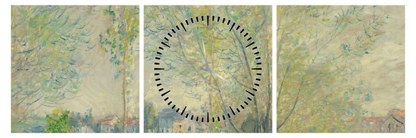Tablou - Claude Monet, The Willows, reproducere (cu ceas) (90x30 cm)