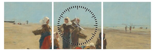 Tablou - Eugène Boudin, Women on the Beach at Berck, reproducere (cu ceas) (90x30 cm)