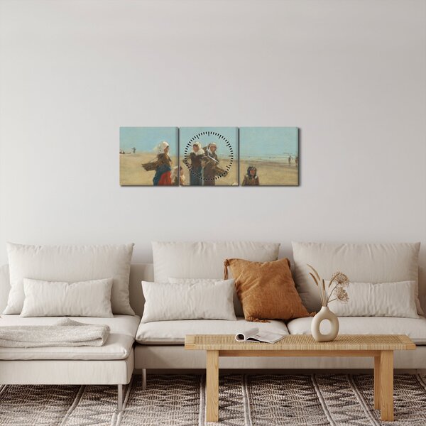 Tablou - Eugène Boudin, Women on the Beach at Berck, reproducere (cu ceas) (90x30 cm)
