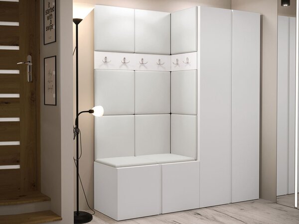 Mobilier Hol Timothy III (Alb + piele ecologică Soft 017). 1059883