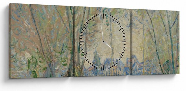 Tablou - Claude Monet, Woman Seated under the Willows, reproducere (cu ceas) (90x30 cm)