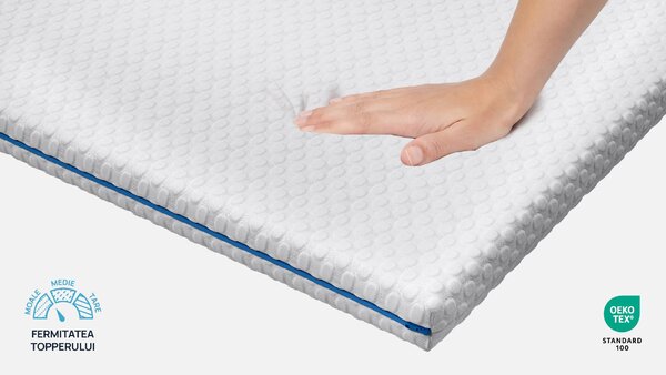 Topper saltea Sleepy, Bubbles Memory, 72x190x5, Moale-medie