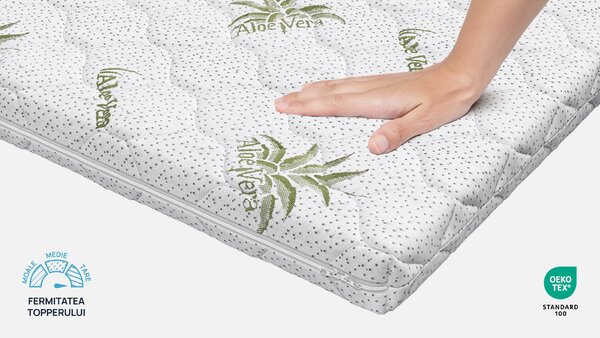 Topper saltea Sleepy, Aloe Comfort, 150x200x7, Tare