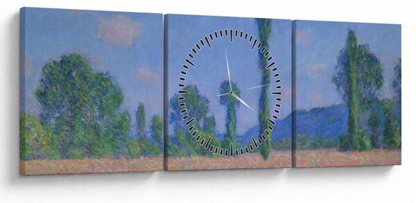 Tablou - Claude Monet, Poppy Field (Giverny), reproducere (cu ceas) (90x30 cm)