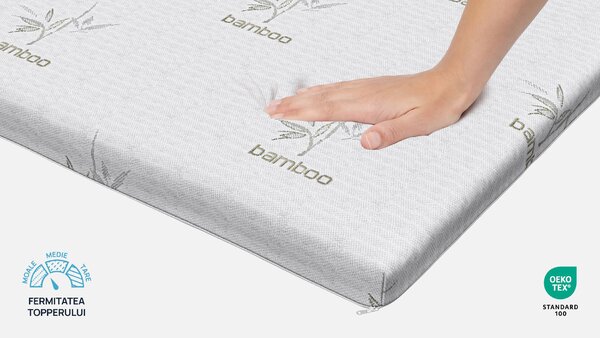 Topper saltea Sleepy, Bamboo Deluxe, 72x190x5, Moale-medie