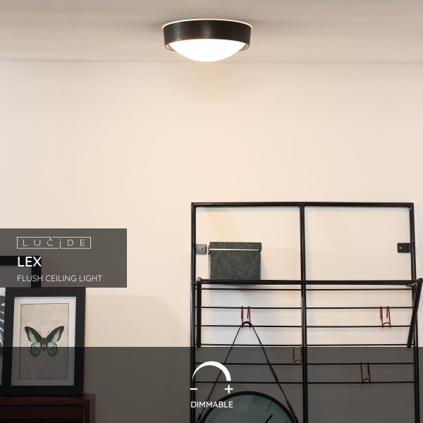 Plafonieră Lucide 08109/01/30 LEX 1xE27/9W/230V negru