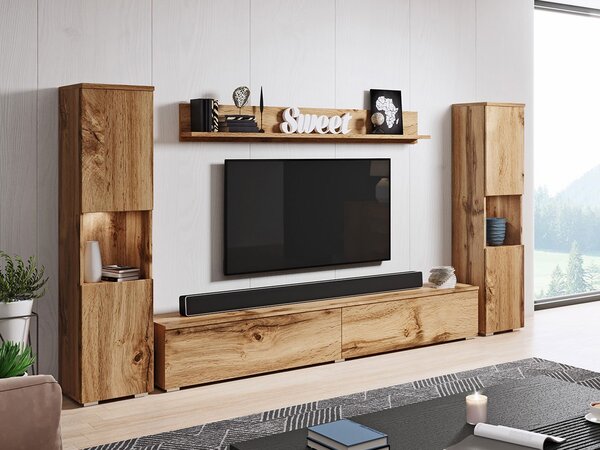 Mobilier living Nova XL (Stejar wotan) (Iluminat LED alb). 1060058