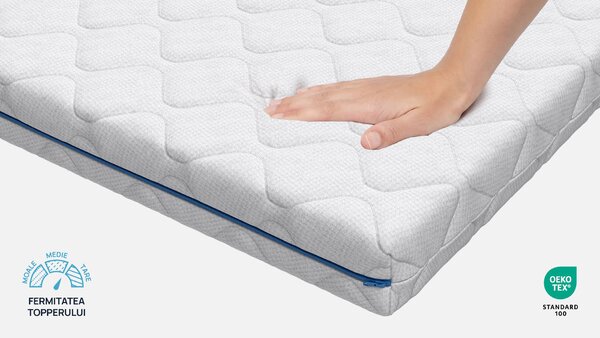 Topper saltea Sleepy, Maximus 2 în, 72x190x10, Medie-tare