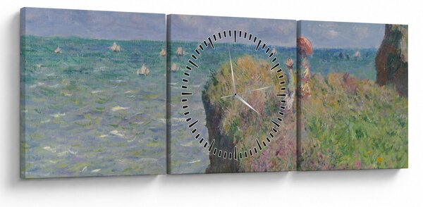 Tablou - Claude Monet, Cliff Walk at Pourville, reproducere (cu ceas) (90x30 cm)