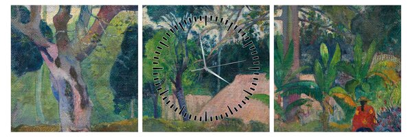 Tablou - Paul Gauguin, Te raau rahi (The Big Tree), reproducere (cu ceas) (90x30 cm)