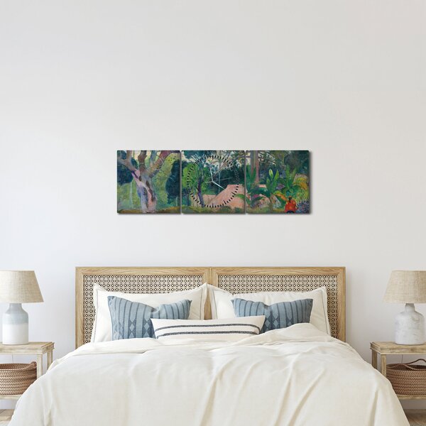 Tablou - Paul Gauguin, Te raau rahi (The Big Tree), reproducere (cu ceas) (90x30 cm)