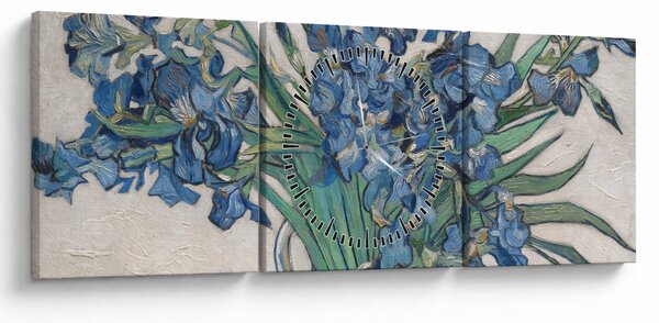 Tablou - Vincent van Gogh, Irises, reproducere (cu ceas) (90x30 cm)