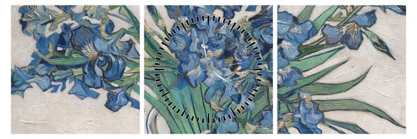 Tablou - Vincent van Gogh, Irises, reproducere (cu ceas) (90x30 cm)