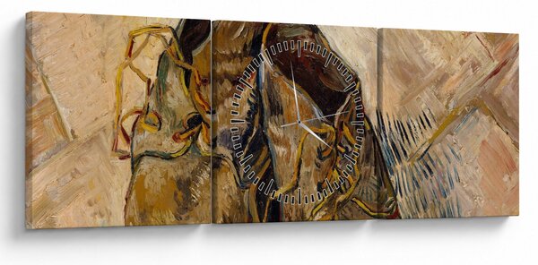 Tablou - Vincent van Gogh, Shoes, reproducere (cu ceas) (90x30 cm)