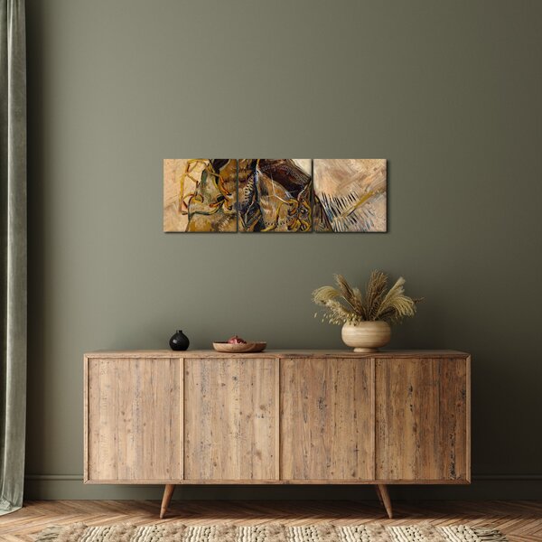 Tablou - Vincent van Gogh, Shoes, reproducere (cu ceas) (90x30 cm)