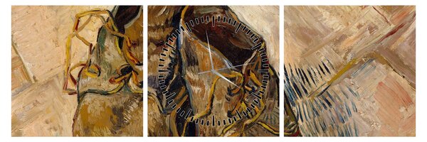 Tablou - Vincent van Gogh, Shoes, reproducere (cu ceas) (90x30 cm)